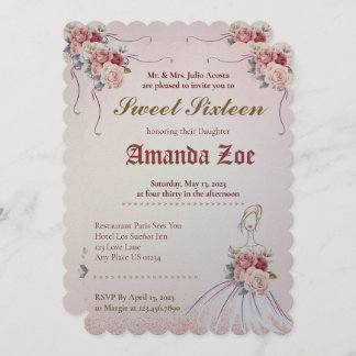 Vintange Sweet 16 / Quinceañera Einladung