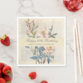 Vintaqe Wildblume 80. Geburtstag Serviette (Beispiel)
