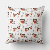 Vinted Schwarz-weiß Red Hand gezeichnet Throw Kiss Kissen (Vorderseite)