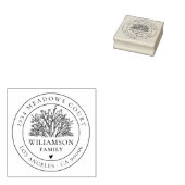 Vintegre Flower Round Custom Rücksendeadresse Gummistempel (Stempel)