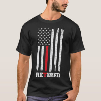 Vintegre Remüde Feuerwehrmann US-Flagge Feuerwehrf T-Shirt
