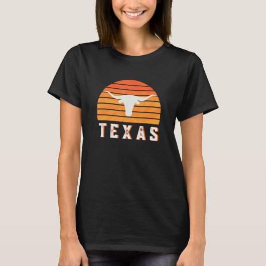 Vintge Austin  Texas Keep It Weird Longhorn Sunset T-Shirt (Vorderseite)