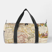 Vintge World Map in Brown und Elfenbeinküste Duffle Bag (Rückseite)