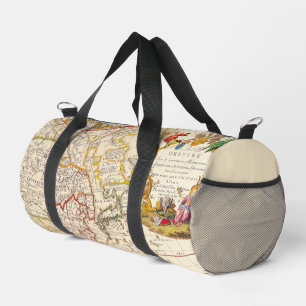 Vintge World Map in Brown und Elfenbeinküste Duffle Bag