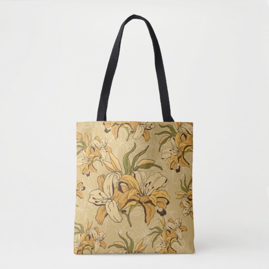 vintless floral pattern with retro flowers tasche (Vorderseite)