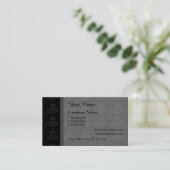 Vintnage Floral Damask Black Gray Custom Visitenkarte (Stehend Vorderseite)