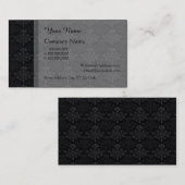 Vintnage Floral Damask Black Gray Custom Visitenkarte (Vorne/Hinten)