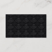 Vintnage Floral Damask Black Gray Custom Visitenkarte (Rückseite)