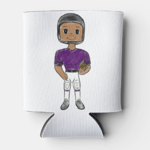 VINTO Retro Football Plaple Black Dosenkühler