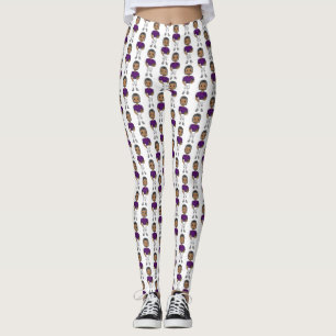 VINTO Retro Football Plaple Black Leggings
