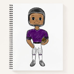 VINTO Retro Football Plaple Black Notizblock