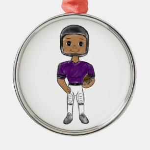 VINTO Retro Football Plaple Black Ornament Aus Metall