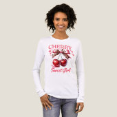 Vintsge Cherry und Rosa Bogen Tri-Blend Shirt (Vorderseite voll)