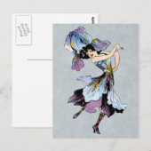 vintune iris flower fairy postkarte (Vorne/Hinten)