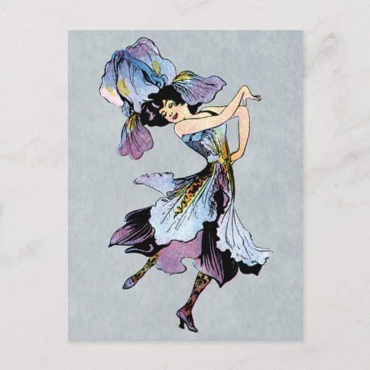 vintune iris flower fairy postkarte (Vorderseite)