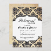 Vinvtage Damask Label Hochzeit Probe Dinner Einladung (Vorne/Hinten)