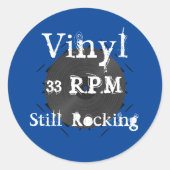 Vinyl 33 RPM Rocking Record Runder Aufkleber (Vorderseite)