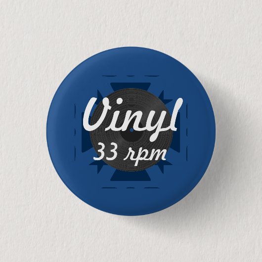 Vinyl 33 U/min, blau/Weiß/Grau Button (Vorderseite)