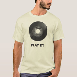 Vinyl 45 Play It! Schwarz/Weiß T-Shirt