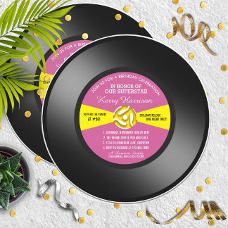 Vinyl 45 Record Geburtstagsparty Einladung