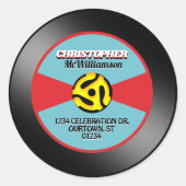Vinyl 45 Record Label Individual Personalisiert Runder Aufkleber (Vorderseite)