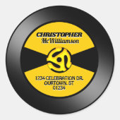 Vinyl 45 Record Label Personalisiert Address Stick Runder Aufkleber (Vorderseite)