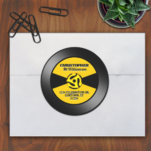 Vinyl 45 Record Label Personalisiert Address Stick Runder Aufkleber