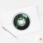 VINYL 45 U/min Rekord, grün/weiß Runder Aufkleber (Umschlag)