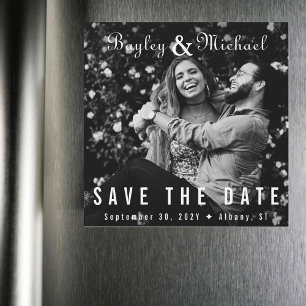 Vinyl Album Cover B&W Foto Magnet Save the Date