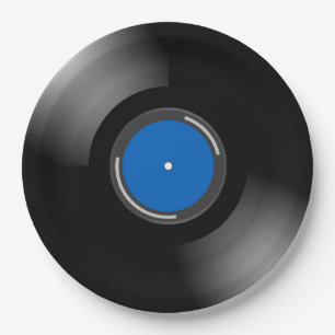 Vinyl-Album Schallplatte Blaue Party Pappteller
