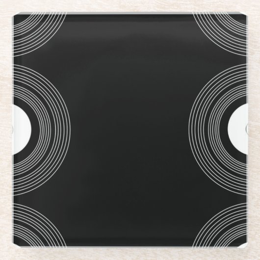 Vinyl auf schwarz glasuntersetzer (Vorderseite)