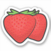 Vinyl-Aufkleber für Erdbeeren nach Maß geschnitten Aufkleber (Vorderseite)