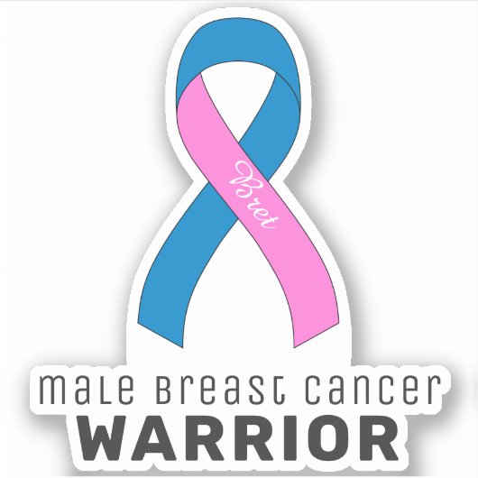 Vinyl-Aufkleber für männlichen Brustkrebs Aufkleber (Vorderseite)