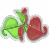 Vinyl-Aufkleber - Grüne und rote Blätter in 3-D Aufkleber (Vorderseite)