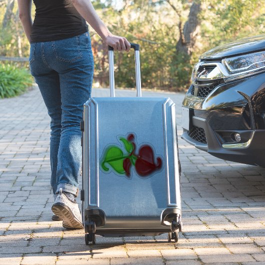 Vinyl-Aufkleber - Grüne und rote Blätter in 3-D Aufkleber (Koffer Insitu)