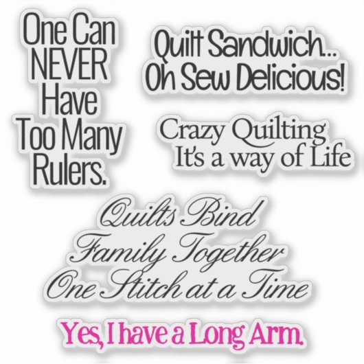 Vinyl-Aufkleber nach Maß geschnitten Funny Quilter Aufkleber (Vorderseite)