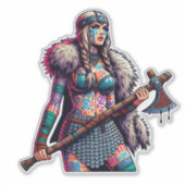 Vinyl-Aufkleber nach Maß geschnitten: Kriegerfrau Aufkleber (Vorderseite)