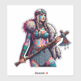 Vinyl-Aufkleber nach Maß geschnitten: Kriegerfrau Aufkleber