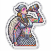 Vinyl-Aufkleber nach Maß geschnitten: Kriegerfrau Aufkleber (Vorderseite)