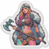 Vinyl-Aufkleber nach Maß geschnitten: Kriegerfrau Aufkleber (Vorderseite)