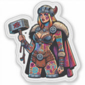 Vinyl-Aufkleber nach Maß geschnitten: Kriegerfrau Aufkleber (Vorderseite)