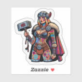 Vinyl-Aufkleber nach Maß geschnitten: Kriegerfrau Aufkleber (Blatt)