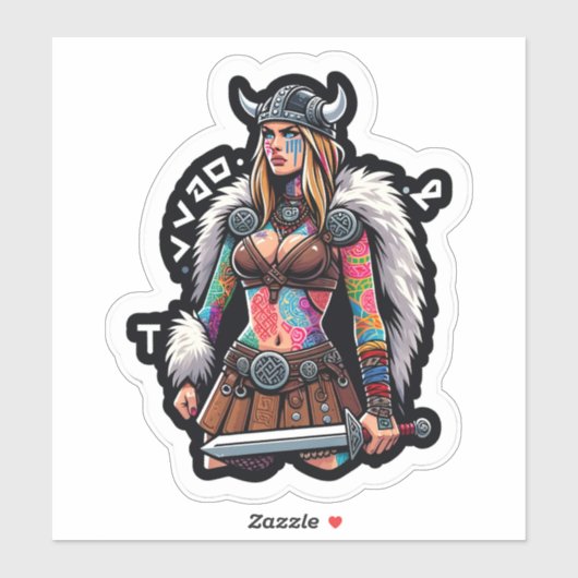 Vinyl-Aufkleber nach Maß geschnitten: Kriegerfrau Aufkleber (Blatt)