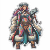 Vinyl-Aufkleber nach Maß geschnitten: Kriegerfrau Aufkleber (Vorderseite)