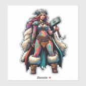 Vinyl-Aufkleber nach Maß geschnitten: Kriegerfrau Aufkleber (Blatt)