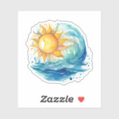 Vinyl-Aufkleber Sunshine und Waves Aufkleber (Blatt)