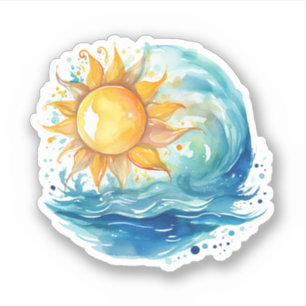 Vinyl-Aufkleber Sunshine und Waves Aufkleber