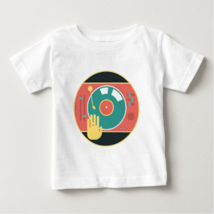Vinyl-Aufzeichnung-Spieler-Hand-Kratzer Baby T-shirt