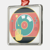 Vinyl-Aufzeichnung-Spieler-Hand-Kratzer Silbernes Ornament (Links)