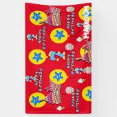 Vinyl Banner, Happy 7th Birthday Banner, #7 Red Banner (Vertikal)